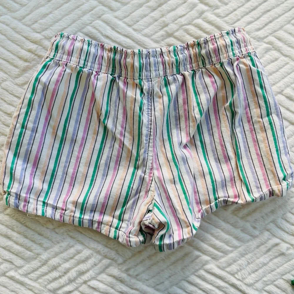 Gap Kids Girls Size L 10 Pastel Striped Pull-On Shorts Tassel Cotton Summer